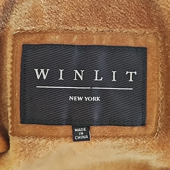 Winlit New York Genuine Leather Jacket – Medium – Lined – Camel Brown